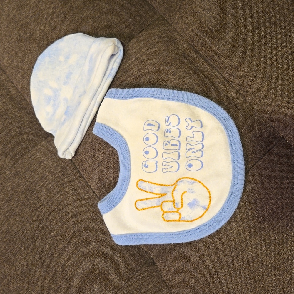 Good Vibes Only Bib & Hat